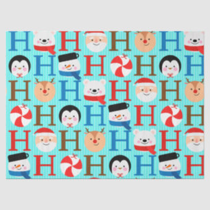 Cute Fun "Ho-Ho-Ho" Christmas Script Decoupage Tissue Paper