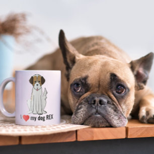 Cute Fun I Heart My Dog Custom Whimsical  Coffee Mug