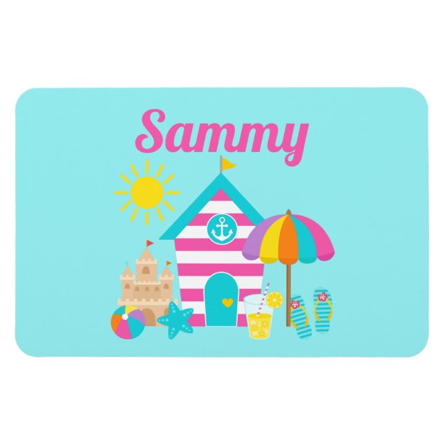 Cute Fun Kids Beach Summer Magnet (Horizontal)