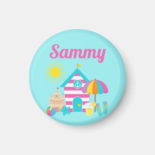 Cute Fun Kids Beach Summer Magnet (Front)