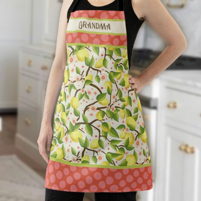 Cute Fun Lemon Customised Name  Inspirivity Apron (Creator Uploaded)