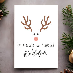 Cute Fun Merry Christmas Rudolph Postcard