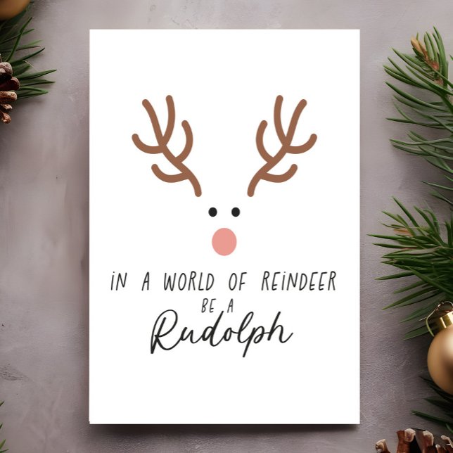 Cute Fun Merry Christmas Rudolph Postcard (Creator Uploaded)