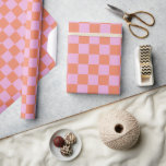 Cute Fun Modern Chequerboard Coral Pink Geometric Wrapping Paper<br><div class="desc">Cute Fun Modern Chequerboard Geometric Wrapping Paper in Coral Pink</div>