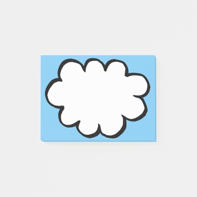 Cute Fun Modern Simple Thought Cloud Post-it Notes (Front)