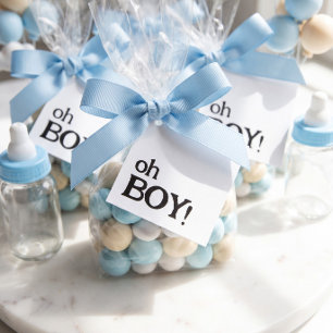 Cute Fun Oh Boy Baby Shower Favour Tags