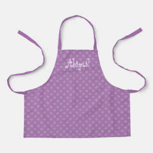 Cute Fun Personalised Lavender Polka Dot Pattern Apron