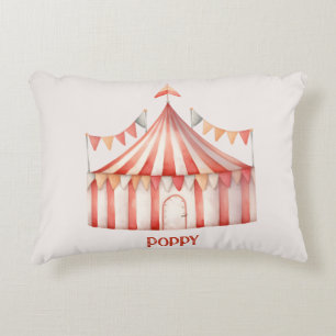 Cute fun Pink Circus Tent Child's Decorative Cushion
