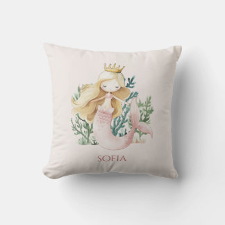 Cute fun Pink Mermaid Child's Cushion