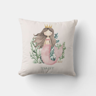 Cute fun Pink Mermaid Child's Cushion