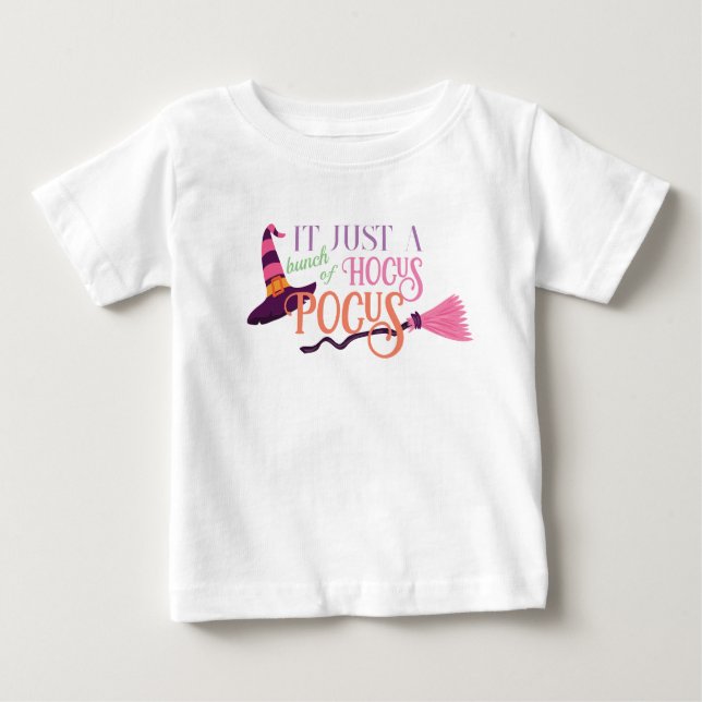 Cute Fun Pink Witch Hocus Pocus Halloween Hat  Baby T-Shirt (Front)