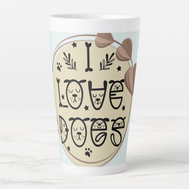 CUTE FUN QUIRKY DESIGN FOR DOG LOVERS  LATTE MUG (Front)