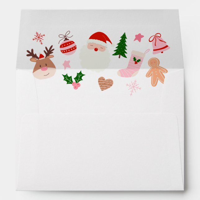 Cute Fun Santa Christmas Party Envelope (Back (Bottom))