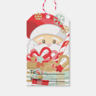 Cute Fun Santa Claus Personalised Christmas Gift Tags