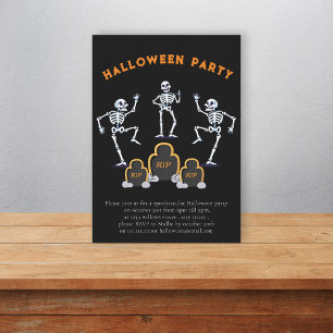 Cute fun skellington halloween invitation