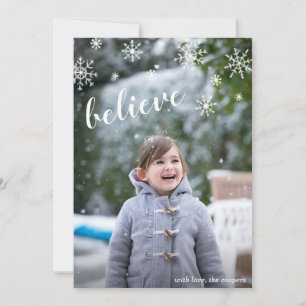 Cute Fun Snowflakes Photo Modern Christmas Holiday Card