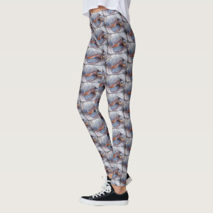 Cute, Fun Stylish Hawaii Sea Turtle Close-up Photo Leggings