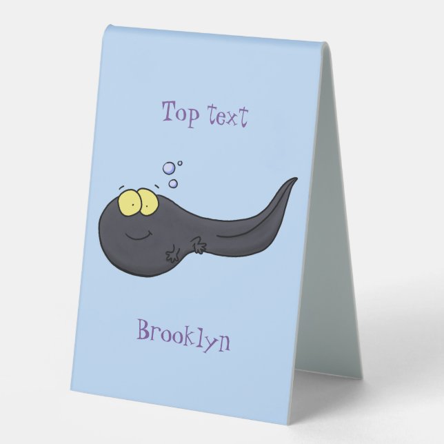 Cute fun tadpole cartoon illustration (Front)