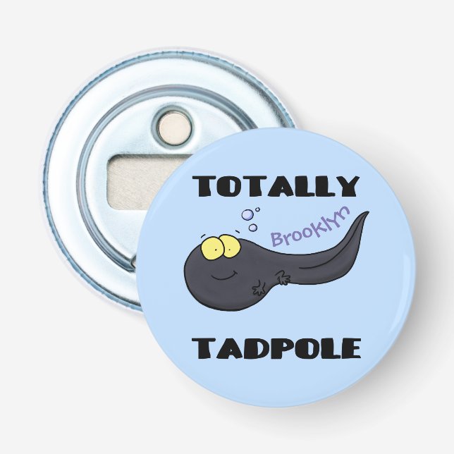 Cute fun tadpole cartoon illustration bottle opener (Front)