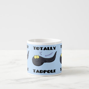 Cute fun tadpole cartoon illustration espresso cup