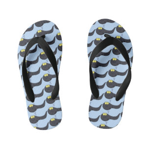 Cute fun tadpole cartoon illustration kid's thongs