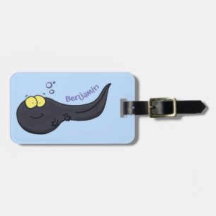 Cute fun tadpole cartoon illustration luggage tag