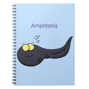 Cute fun tadpole cartoon illustration notebook