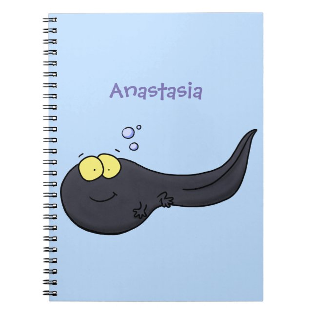 Cute fun tadpole cartoon illustration notebook (Front)
