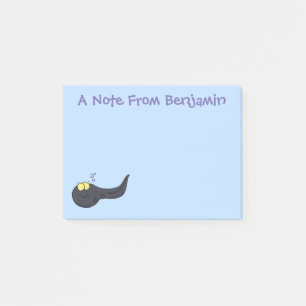 Cute fun tadpole cartoon illustration post-it notes