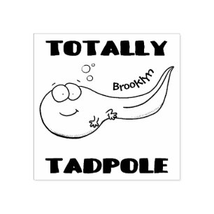 Cute fun tadpole cartoon illustration  rubber stamp