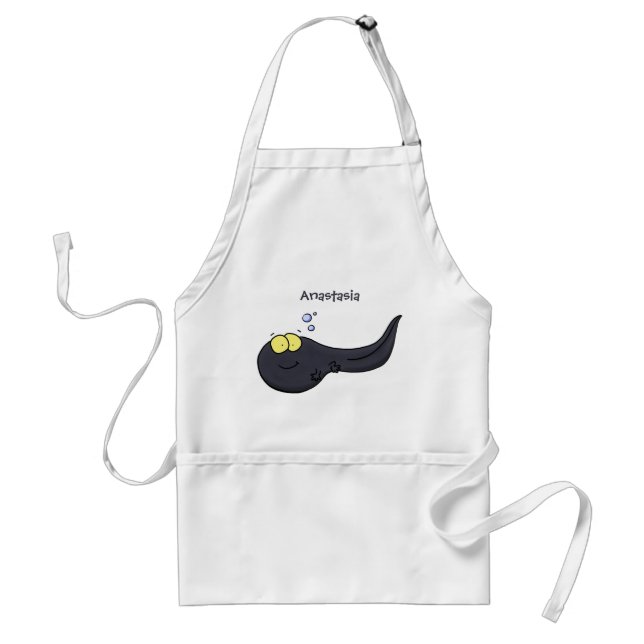 Cute fun tadpole cartoon illustration standard apron (Front)