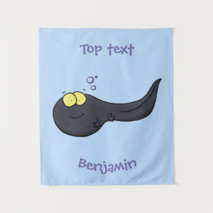 Cute fun tadpole cartoon illustration  tapestry