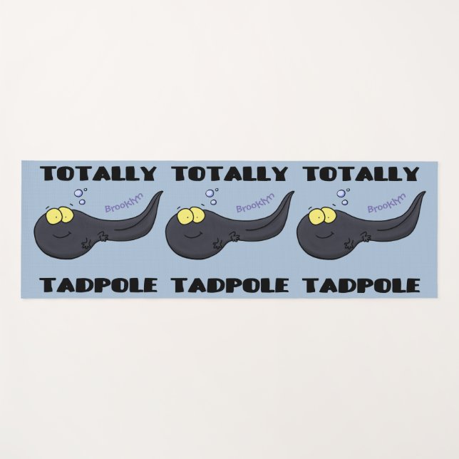 Cute fun tadpole cartoon illustration yoga mat (Front (Horizontal))