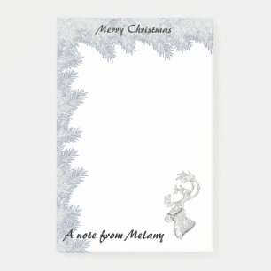 Cute fun trendy Holiday reindeer  monogram Post-it Notes