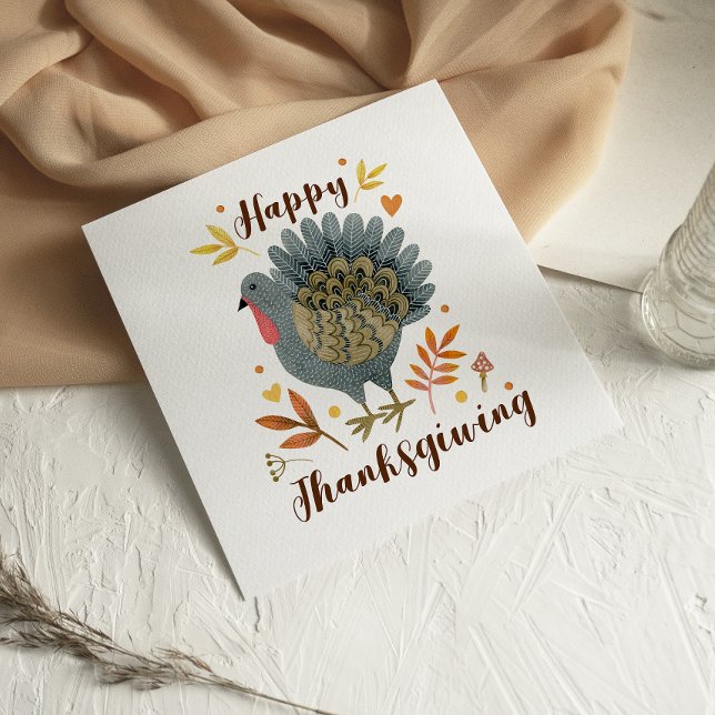 Cute Fun Turkey Happy Thanksgiving card (Creator Uploaded)