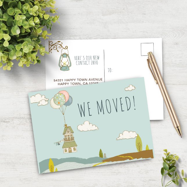 Cute Fun We Moved | Balloon House 2 Announcement Postcard (Cute Fun We Moved | Balloon House 2 Announcement Postcard)