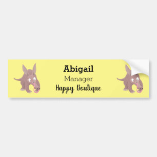 Cute funny aardvark cartoon  bumper sticker