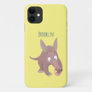 Cute funny aardvark cartoon iPhone 11 case