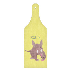 Cute funny aardvark cartoon cutting board