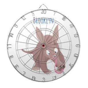 Cute funny aardvark cartoon dartboard