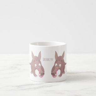 Cute funny aardvark cartoon  espresso cup
