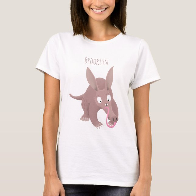 Cute funny aardvark cartoon T-Shirt (Front)
