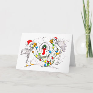 Cute Funny Alaska Puffin Wildlife Christmas Card