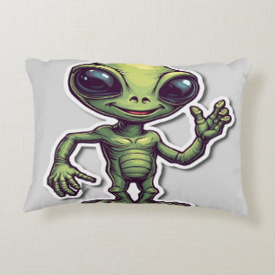Cute Funny Alien – Whimsical & Playful Decorative Cushion