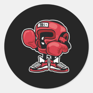 Cute Funny And Unique Boxing Champion Cartoon And Classic Round Sticker