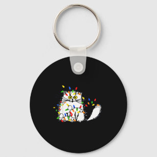 Cute Funny Animal Lover Cat Christmas Key Ring
