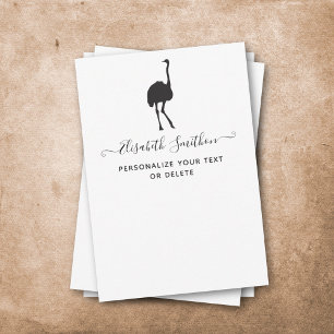 Cute Funny Animal Ostrich Bird Personal Stationery Card