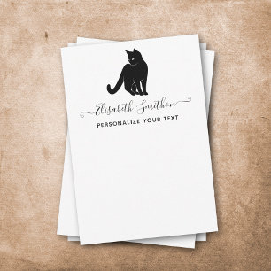 Cute Funny Animal Pet Cat Chic Personal Stationery Card