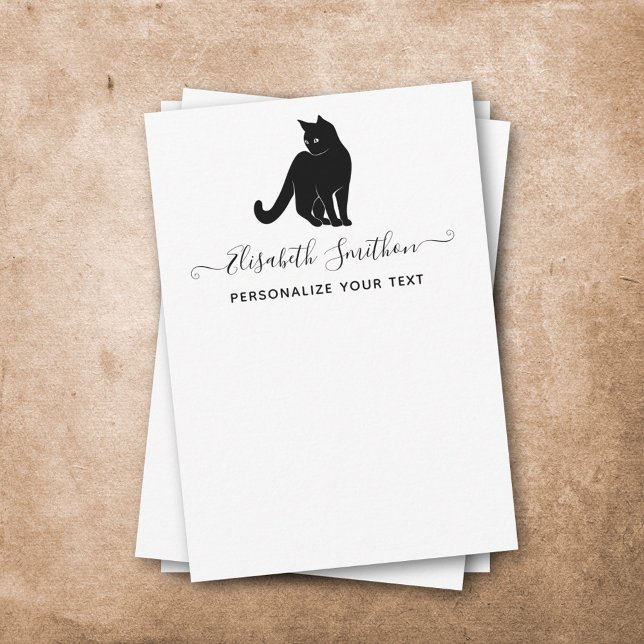 Cute Funny Animal Pet Cat Chic Personal Stationery Card (Creator Uploaded)