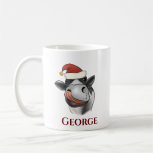 Cute Funny Animal Santa Cap Christmas  Coffee Mug
